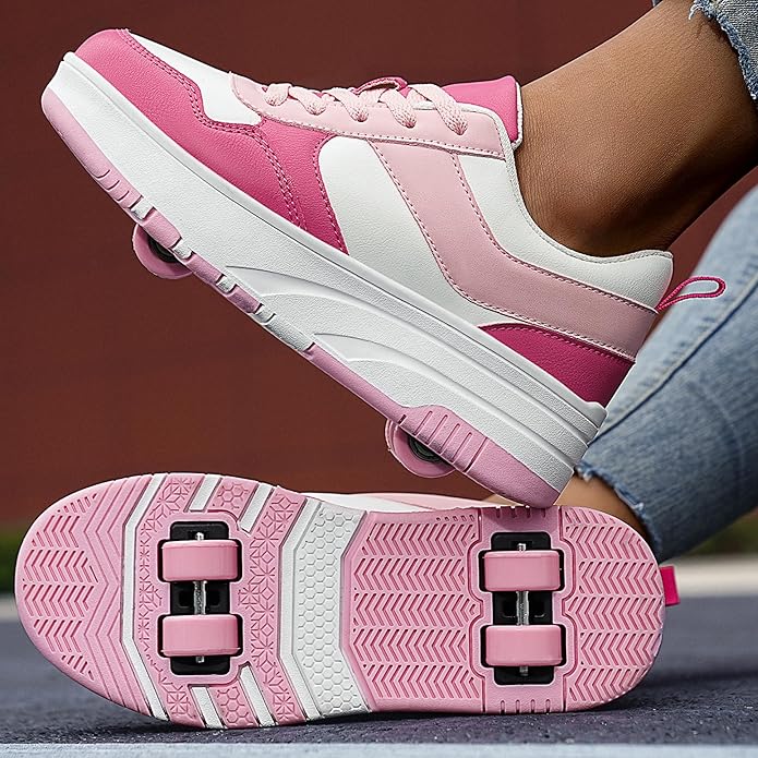 Roller Skate Shoes for Kids Girls Boys Detachable Wheeled Fashion Sneakers