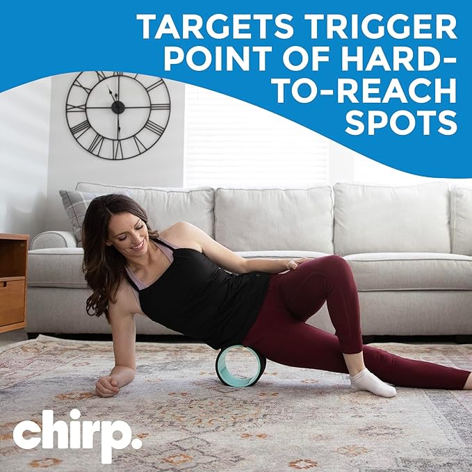 Chirp Wheel Foam Roller - Targeted Back & Neck Pain Relief, Muscle Massage, Trigger Point Therapy, High-Density Foam Tool for Physical Therapy, Stretching & Exercise, 500lbs Capacity, 6 Inch Mint