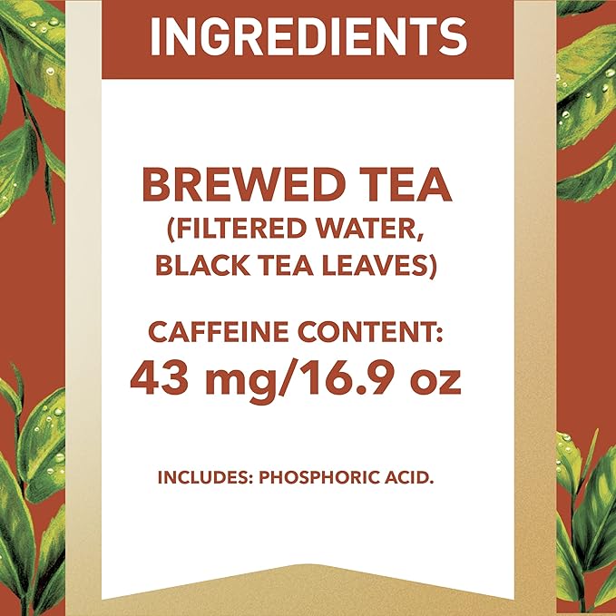 Gold Peak Tea, Unsweet Tea, 16.9 fl oz, 6 Pack
