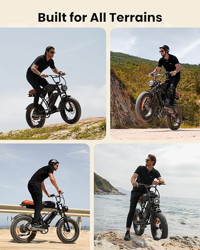 Electric Bike for Adults,Peak 1000W/1500W Motor,20/28MPH 55-150Mile ebikes for Adults with 10.4AH/13AH/26AH Battery,20" Fat Tire Electric Dirt Bike Commuting Off Road Ebike, UL2849