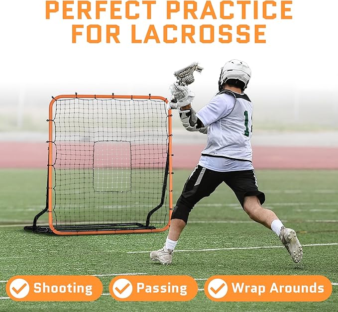 Volleyball Rebounder Net, Soccer Rebounder, Lacrosse Rebounder, Baseball Rebounder Net | Improve Pitching and Fielding Training, Spiking, Passing and Shooting Skills