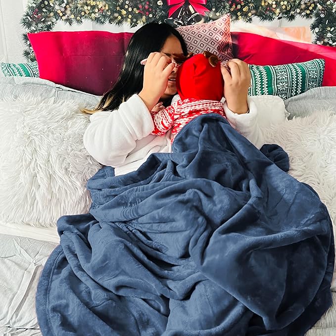 Bedsure Fleece Throw Blanket Mineral Blue - 300GSM Blankets for Couch, Sofa, Bed, Soft Lightweight Plush Cozy Throws for Toddlers, 50x60 inches