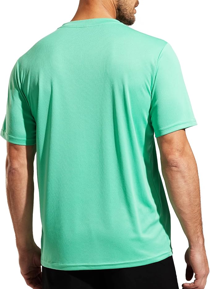 MIER Men's Quick Dry Workout Shirts Moisture Wicking Running Athletic Performance T-Shirts Recycled Polyester Top Tee
