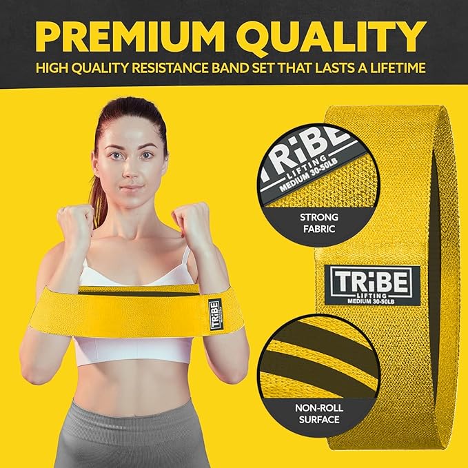 Fabric Resistance Bands for Legs - Workout Bands Resistance Bands for Men and Women - Booty Bands for Working Out - Exercise Bands Resistance Bands Set - Elastic Bands for Exercise