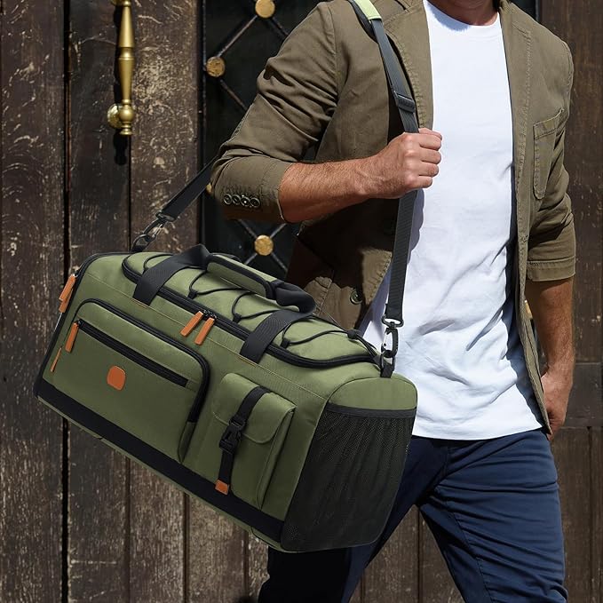 Gym Bag for Men and Women with Shoe & Laptop Compartment, 3-in-1 Sports Travel Duffel Bag Anti-Theft Weekender Carry-On Backpack for Airplane &