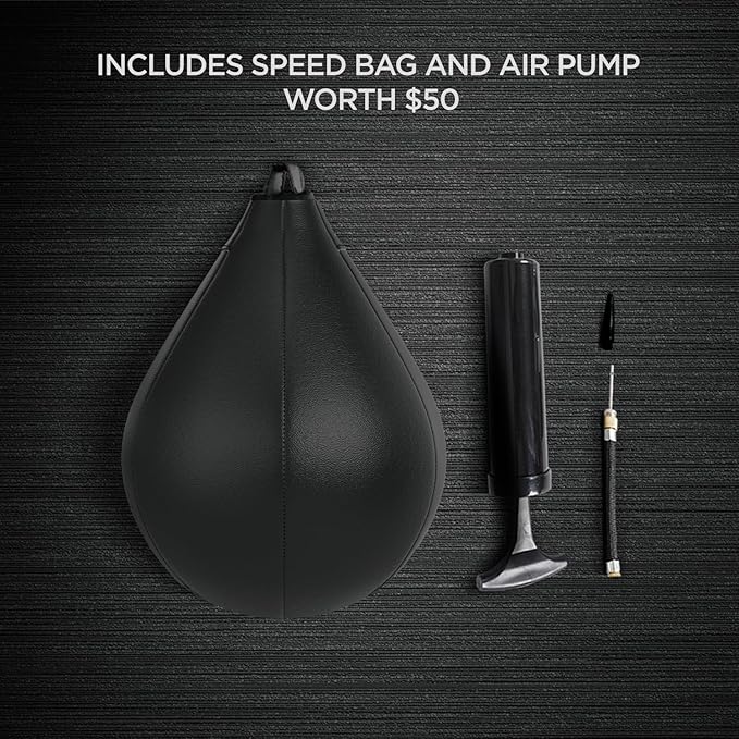 Speed Bag Platform Speed Bag Stand for Boxing Punching Practice Includes Height Adjustable Mount Speedbag and Air Pump 360° Swivel 24 Inch Board