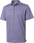 Men's Golf Polo Shirts Short Sleeve Striped Performance Moisture Wicking Dry Fit Golf Shirts for Men