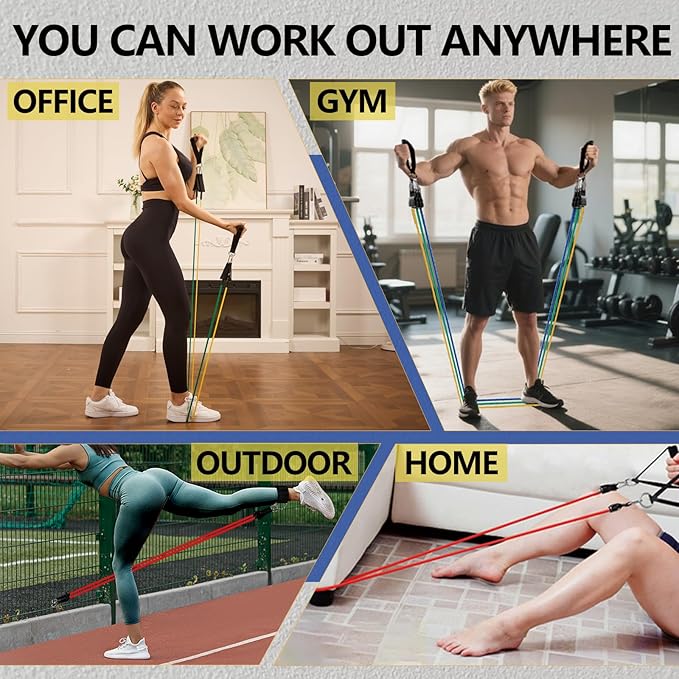 Resistance Bands,Exercise Bands,Resistance Bands for Working Out with Handles for Men and Women,Workout Bands with Door Anchor and Ankle,Strength Training Home Gym Equipment
