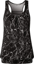 Miusey Womens Sleeveless Round Neck Loose Fit Racerback Yoga Tank Top