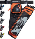 LEGEND XT320 Archery Quivers - Nylon Hip Quivers with 3 Arrow Tube Cases for Target Shooting - Adjustable Waist Belt, T-Slot, Storage Compartments for Accessories, Gear, Tools, Release Tab, Score Card