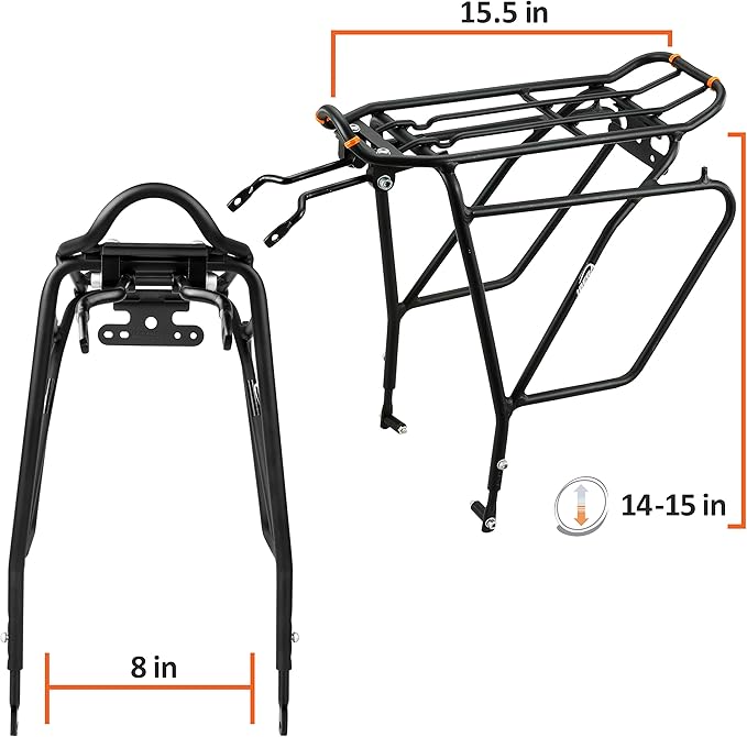 Ibera PakRak Touring Bicycle Seatpost/Disc/Non/Disc Rack and Quick Release Bag