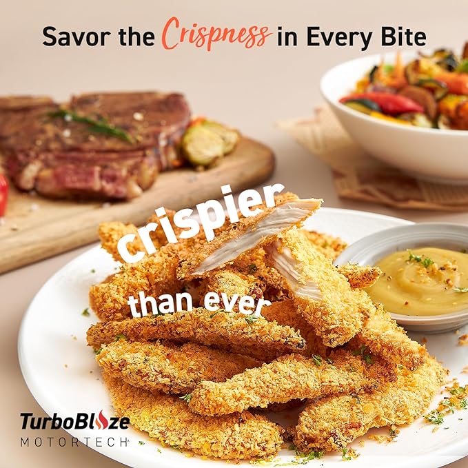 COSORI Air Fryer 9-in-1, Compact & Large 6-Qt, Fast Turbo Modes, 90-450°F Even Results, Precision Heating, Up to 95% Less Oil*, Roast, Bake, Dry, Reheat, Frozen, Broil, Proof, 120V, TurboBlaze