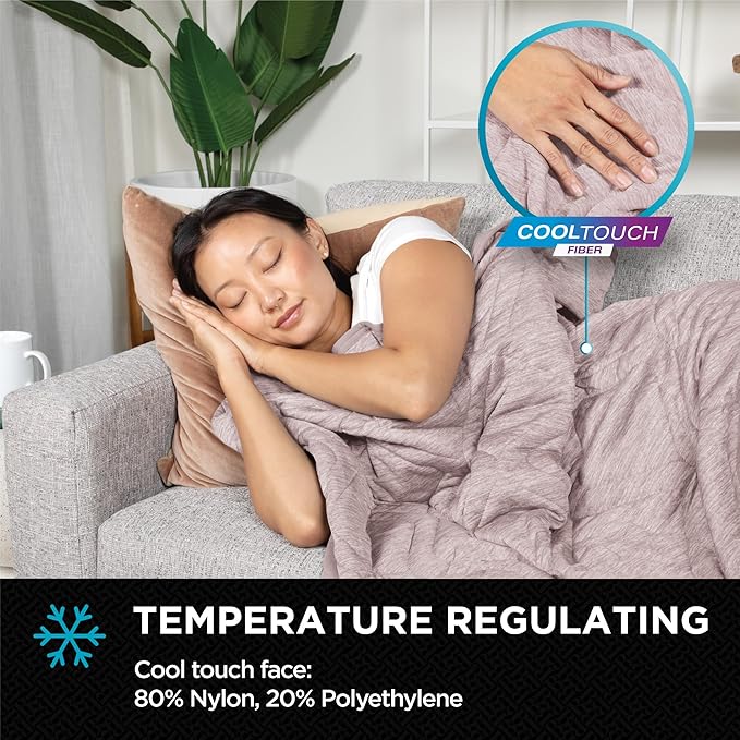 Brookstone Cooling Comfort Throw Blankets for Sleeping - Innovative Cooling Dual-Sided Throw - Oversized Cool Blanket for Hot Sleepers - Nylon and Polyethylene Blanket - Rose Smoke