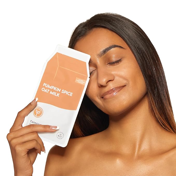 ESW Beauty Pumpkin Spice Oat Milk – Calming Plant-Based Milk Face Mask – Pumpkin Extract for Dry, Sensitive Skin – Soothes, Reduces Oil & Fights Breakouts