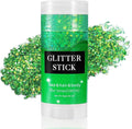 Mysense Green Body Glitter Stick, St Patricks Day Accessories, Face Hair Glitter Gel for Kids, Festival Rave Outfit for Women, Sparkling Mermaid Sequins Chunky Glitter Makeup, 0.56oz