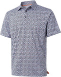 Men's Golf Polo Shirts Short Sleeve Striped Performance Moisture Wicking Dry Fit Golf Shirts for Men