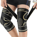 Copper Knee Braces with Strap for Knee Pain Women and Men(2 Pack), Knee Compression Sleeve for Arthritis, ACL, Meniscus Tear, Joint Pain Relief, Knee Support for Working, Running, Weightlifting(2XL)
