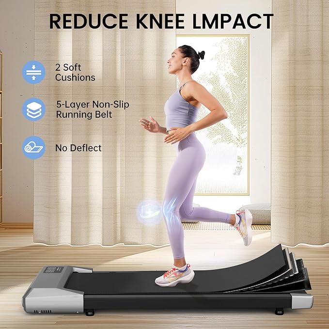 SupeRun Walking Pad, Under Desk Treadmill, 3 in 1 Portable Treadmill with Remote Control LED Display, 2.5 HP Quiet Walking Jogging Machine for Office Home Use, 300 Lbs Capacity