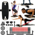 VIVITORY Balance Board Trainer Set, Portable Exercise Equipment with 15 Gym Accessories, 20 in 1 Push Up Board Fitness, Resistance Bands with Ab Roller Wheel, Full Body Workout at Home