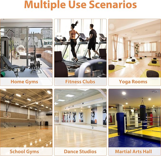 ROOMTEC Workout Mirrors for Home Gym 60"x26", Large Wall Mirror Full Length for Fitness, Yoga, Big Wall Mounted Frameless Glass Mirror for Garage, Dance Studio, Bedroom
