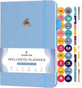 Clever Fox Wellness Planner - Weekly & Daily Health and Wellness Log, Food Journal & Meal Planner Diary for Calorie Counting, Notebook for Medical Condition Tracking, A5-Sized - Light Blue
