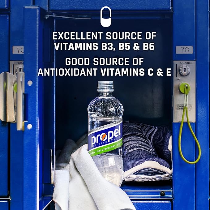 Propel Electrolyte Enhanced Water Sports Drink, Grape Flavored Water, Zero Calorie & Zero Sugar Hydration with Electrolytes and Vitamins C & E, 16.9 fl oz Water Bottles (12 Pack)