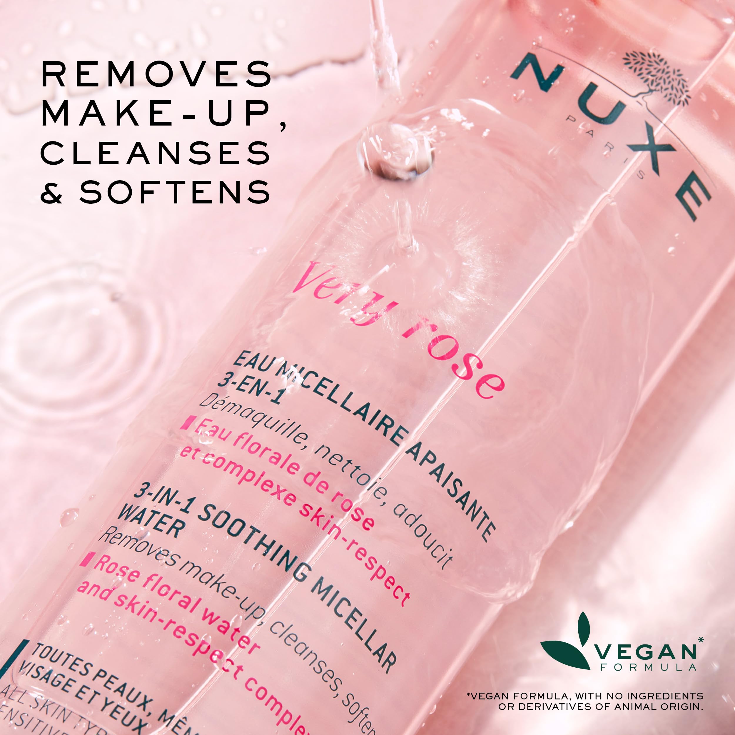 Nuxe Very Rose 3 In 1 Soothing Micellar Water - Gentle Makeup Removal & Skincare