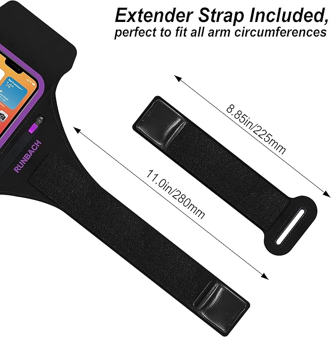 Armband for Samsung Galaxy S25/S24/S23/S22/S21/S20/S10/S9/S8,Galaxy A01/A8/A10e/A20e/A41/M01/Xcover 5,Water Resistant Sport Armband with Zipper Slot for Galaxy Buds (Purple)