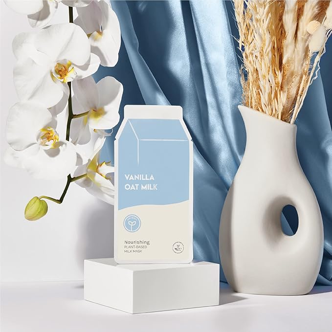 ESW Beauty Vanilla Oat Milk - Nourishing Plant-Based Milk Face Mask (6-Pack) - Calming with Vanilla & Oat for Sensitive & Rosacea-Prone Skin - Relieves & Balances
