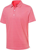 DEOLAX Mens Polo Shirts Fashion Print Mens Golf Shirt Dry Fit Mens Golf Polo Short Sleeve Quick Dry Funny Golf Shirt for Men