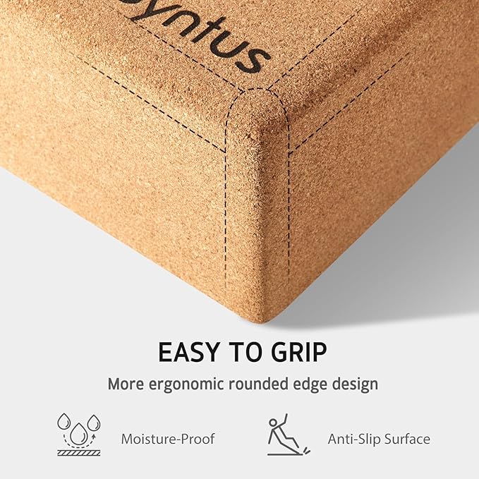 Syntus Yoga Block and Yoga Strap Set, 2 Soft Non-Slip Yoga Blocks 9×6×4 inches, 8FT Metal D-Ring Strap for Yoga, General Fitness, Pilates, Stretching and Toning