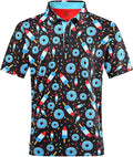 DEOLAX Mens Polo Shirts Fashion Print Mens Golf Shirt Dry Fit Mens Golf Polo Short Sleeve Quick Dry Funny Golf Shirt for Men