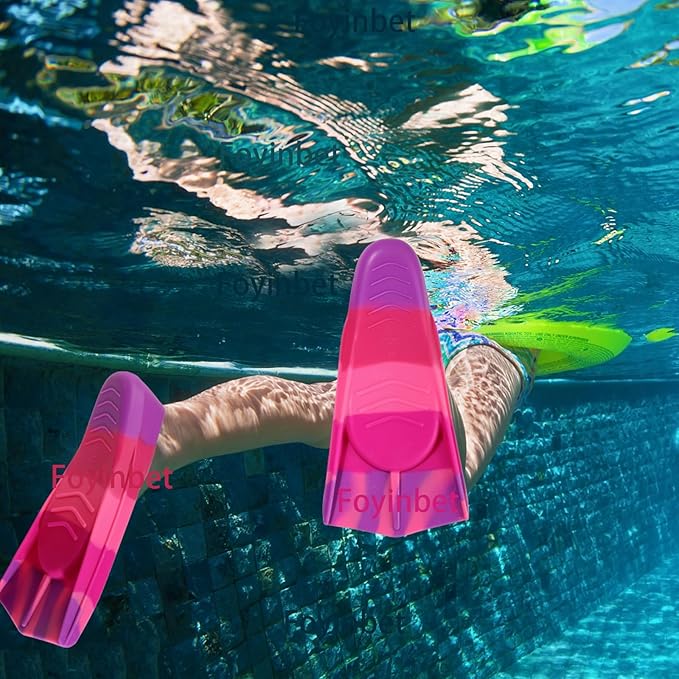 Kids Swim Fins,Short Kids Fins Youth Swimming Flippers for Lap Swimming Training for Children Girls Boys Beginners