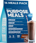 Meal Replacement Shake, Grass Fed Whey Protein Isolate & Collagen Peptides, Creatine Monohydrate, Electrolytes Powder, Prebiotics, Organic Mushrooms, Nootropic Energy Drink (14 Meals Salted Chocolate)