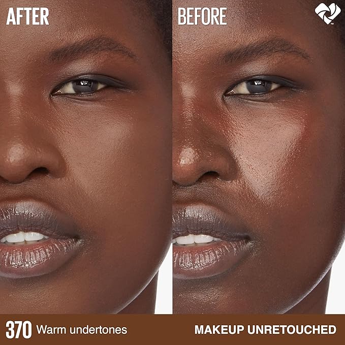 Maybelline Super Stay Lumi-Matte Foundation, Lightweight and Buildable Full Coverage Foundation Makeup For Up To 30HR Wear, 370, 1 Count