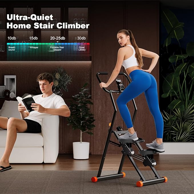 Stair Stepper for Home Gym, 350lbs Vertical Climber Machine with LCD Display, Non-Slip Pedals & 350lb Capacity Compact Folding Cardio Exercise Climber