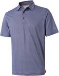 Men's Golf Polo Shirts Short Sleeve Striped Performance Moisture Wicking Dry Fit Golf Shirts for Men