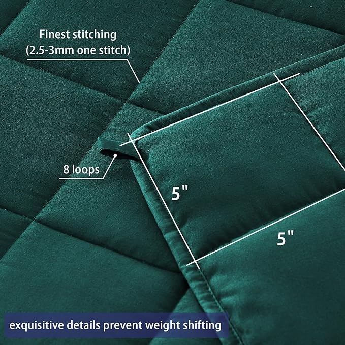 yescool Weighted Blanket for Adults (30 lbs, 88" x 104", Dark Green) Cooling Heavy Blanket for Sleeping Perfect for 290-310 lbs, King Size Breathable Blanket with Premium Glass Bead, Machine Washable