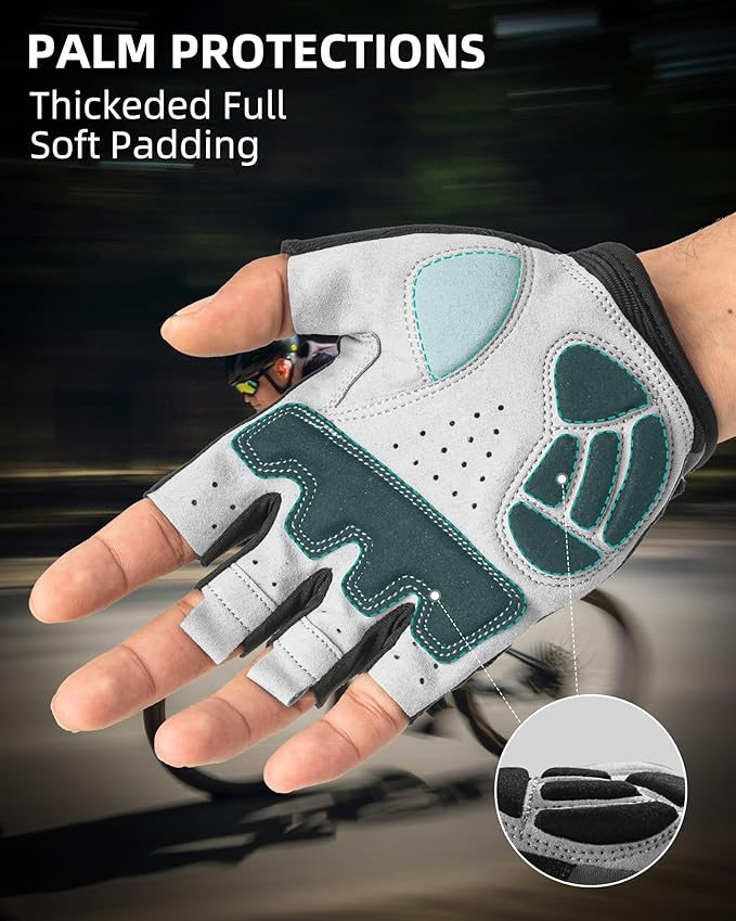 ROCKBROS Cycling Gloves for Men Women - Breathable Gel Pad Road Mountain Bike Gloves - Touch Screen Anti-Slip MTB Gloves for Cycling Workout Outdoor Sports