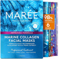 MAREE Collagen Facial Mask with Hyaluronic Acid - Hydrating Face Masks Skincare - Mascarillas Faciales For Women Skin Care - Multicolor, 6 Count