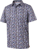 Men's Golf Polo Shirts Short Sleeve Striped Performance Moisture Wicking Dry Fit Golf Shirts for Men