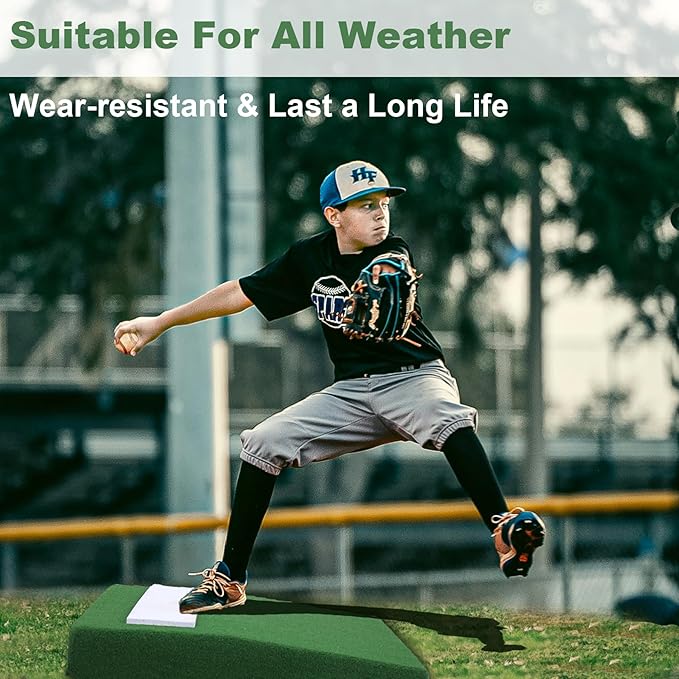 4" Portable Pitching Mound with Regulation Pitching Mound-30x30x4in Pitching Mounds for Baseball-Pitching Mounds Ideal for Youth Baseball Training, Indoor and Outdoor Use