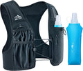 Running Vest for Women Men, USA Original Patent, Adjustable Chest Straps Running Hydration Vest with 500ml Soft Flask, Lightweight Reflective Hydration Backpack for Hiking Marathon