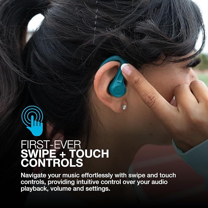 JLab JBuds Sport ANC 4 True Wireless Bluetooth Earbuds + Charging Case, Teal, Swipe + Touch Controls, Hybrid Active Noise Cancelation, Multipoint Connect, Customized Settings App