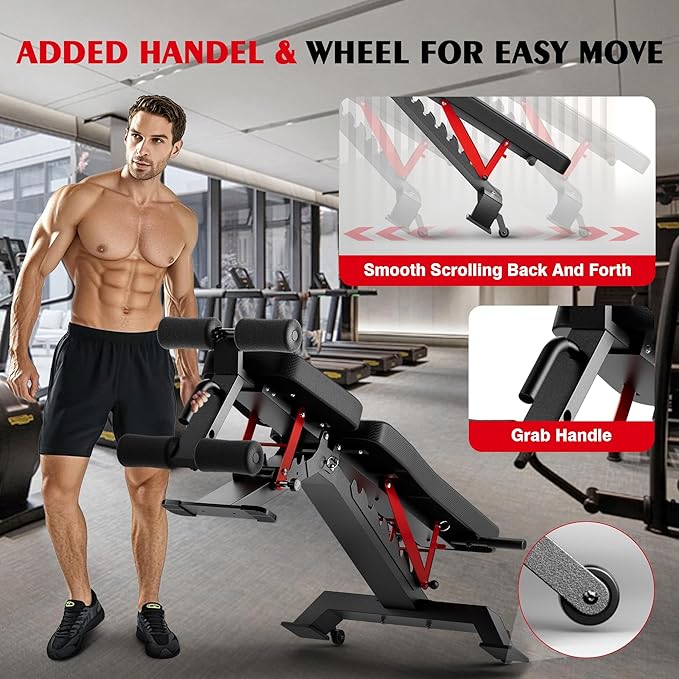 Adjustable Weight Bench - Foldable Workout Bench for Home Gym, PRO Heavy Duty 1300lb Capacity Full Body Strength Training with 8-Level Incline/Flat/Decline Positions & Space-Saving