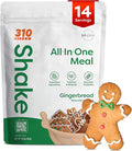 310 Nutrition All-In-One Meal Replacement Shake Powder - Plant-Based Protein Smoothie Blend w/High Fiber, Probiotics & Adaptogens - Low Carb, Vegan, Keto & Paleo Friendly - Gingerbread - 14 Srv