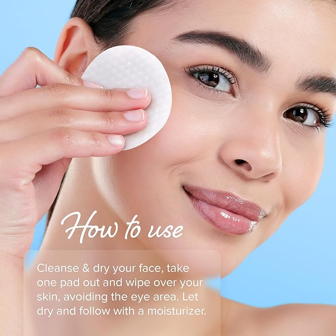 MAREE Glycolic Acid Polishes - Toner Pads for Face Cleansing - Tea Tree Oil, Salicylic Acid & Vitamins E, B3, B5 - Facial Peel & Radiance Deep Cleaning Effect - 50 Count