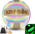 Volleyballs, Holographic Glowing Volleyball Official Size 5, Indoor Outdoor Beach Volleyball Ball for Men Women