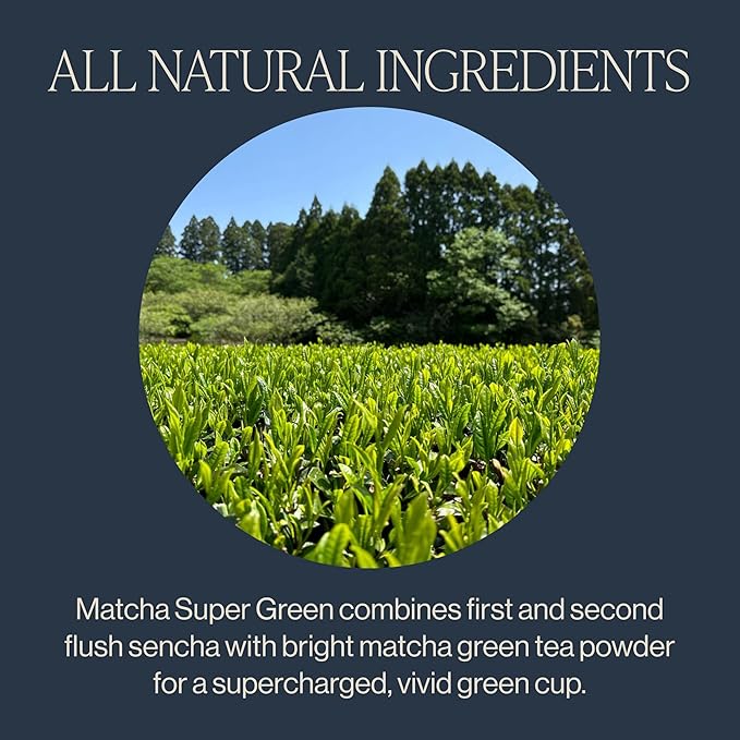 Rishi Tea Matcha Super Green Japanese Tea - Organic, Caffeinated Sachet Bags, Umami, Antioxidant Rich Sencha & Matcha Blend - 15 Count (Pack of 1)