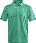 DEOLAX Mens Polo Shirts Fashion Print Mens Golf Shirt Dry Fit Mens Golf Polo Short Sleeve Quick Dry Funny Golf Shirt for Men